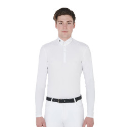 Polo de concours manches longues homme Nestor Equestro Blanc Polo de concours manches longues homme Nestor Equestro Blanc