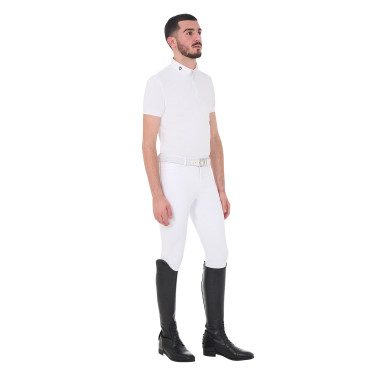 Polo de concours manches courtes homme en tissu technique respirant Hunt Equestro Polo de concours manches courtes homme en tissu technique respirant Hunt Equestro