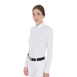 Polo de concours ajusté manches longues femme Artemis Equestro Blanc