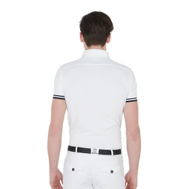 Polo de concours ajusté manches courtes homme avec inserts noirs Garen Equestro Polo de concours ajusté manches courtes homme avec inserts noirs Garen Equestro