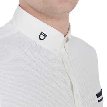 Polo de concours ajusté manches courtes homme avec inserts noirs Garen Equestro Polo de concours ajusté manches courtes homme avec inserts noirs Garen Equestro