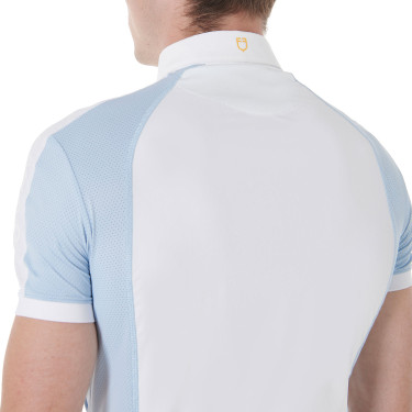 Polo de concours ajusté manches courtes homme 4 boutons Equestro Polo de concours ajusté manches courtes homme 4 boutons Equestro