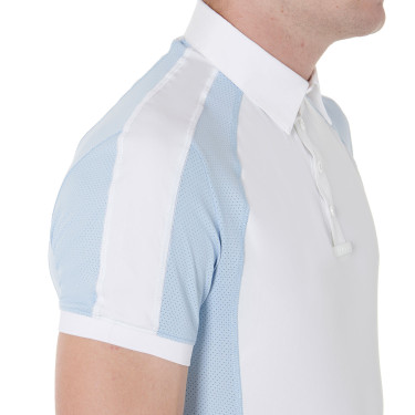 Polo de concours ajusté manches courtes homme 4 boutons Equestro Polo de concours ajusté manches courtes homme 4 boutons Equestro