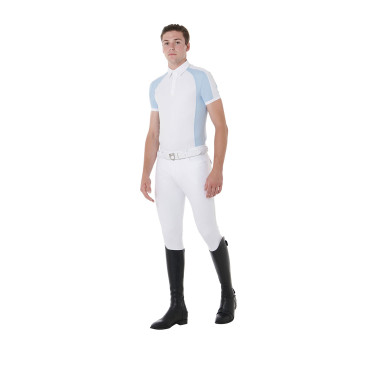 Polo de concours ajusté manches courtes homme 4 boutons Equestro Polo de concours ajusté manches courtes homme 4 boutons Equestro