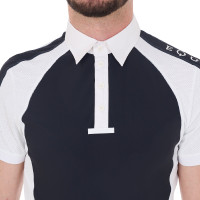 Polo de concours ajusté manches courtes homme 4 boutons Equestro Blanc Polo de concours ajusté manches courtes homme 4 boutons Equestro Blanc