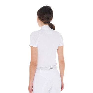 Polo de concours ajusté en stretch avec fermeture éclair et mesh femme Taline Equestro Polo de concours ajusté en stretch avec fermeture éclair et mesh femme Taline Equestro