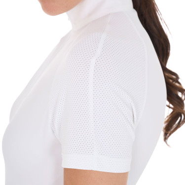 Polo de concours ajusté en stretch avec fermeture éclair et mesh femme Taline Equestro Polo de concours ajusté en stretch avec fermeture éclair et mesh femme Taline Equestro