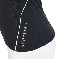 Polo d'entraînement technique manches courtes enfant avec fermeture éclair Equestro Noir Polo d'entraînement technique manches courtes enfant avec fermeture éclair Equestro Noir