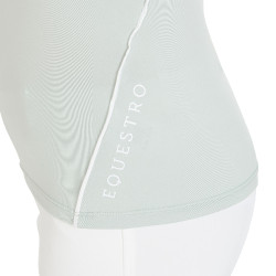 Polo d'entraînement technique manches courtes enfant avec fermeture éclair Equestro Vert clair