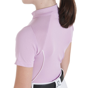 Polo d'entraînement technique manches courtes enfant avec fermeture éclair Equestro Lilas Bleu Polo d'entraînement technique manches courtes enfant avec fermeture éclair Equestro Lilas Bleu