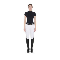 Polo d'entraînement technique ajusté avec fermeture éclair femme Equestro Noir Polo d'entraînement technique ajusté avec fermeture éclair femme Equestro Noir