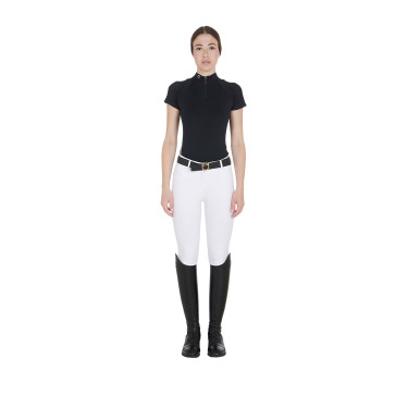 Polo d'entraînement technique ajusté avec fermeture éclair femme Equestro Polo d'entraînement technique ajusté avec fermeture éclair femme Equestro