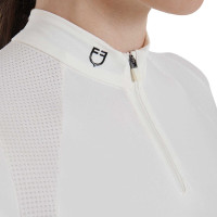 Polo d'entraînement technique ajusté avec fermeture éclair femme Equestro Noir