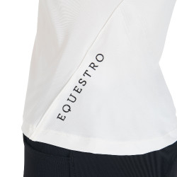 Polo d'entraînement technique ajusté avec fermeture éclair femme Equestro Blanc