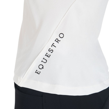 Polo d'entraînement technique ajusté avec fermeture éclair femme Equestro Blanc