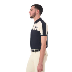 Polo d'entraînement bicolore ajusté manches courtes avec fermeture éclair homme Equestro Marine blazer / blanc antique Bleu mari Polo d'entraînement bicolore ajusté manches courtes avec fermeture éclair homme Equestro Marine blazer / blanc antique Bleu mari