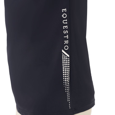 Polo d'entraînement bicolore ajusté manches courtes avec fermeture éclair homme Equestro Polo d'entraînement bicolore ajusté manches courtes avec fermeture éclair homme Equestro