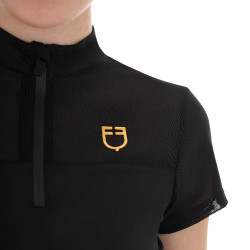 Polo avec inserts en mesh femme Equestro Noir Polo avec inserts en mesh femme Equestro Noir