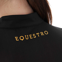 Polo avec inserts en mesh femme Equestro Noir Polo avec inserts en mesh femme Equestro Noir