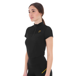 Polo avec inserts en mesh femme Equestro Noir Polo avec inserts en mesh femme Equestro Noir