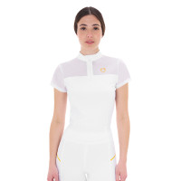 Polo avec inserts en mesh femme Equestro Blanc