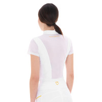 Polo avec inserts en mesh femme Equestro Blanc