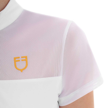 Polo avec inserts en mesh femme Equestro Blanc