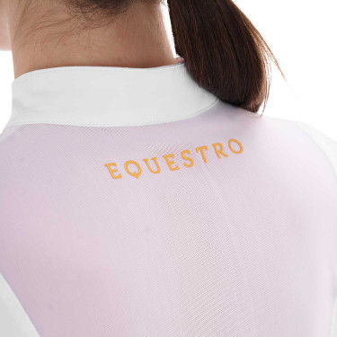 Polo avec inserts en mesh femme Equestro Blanc