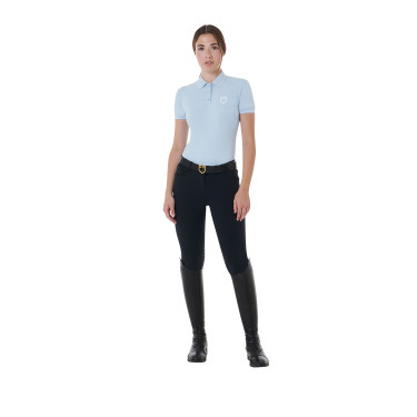 Polo d'entraînement ajusté en tissu respirant femme Equestro Polo d'entraînement ajusté en tissu respirant femme Equestro