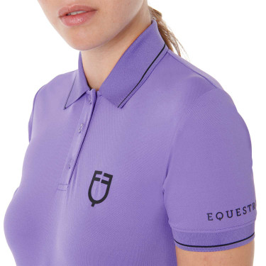 Polo d'entraînement ajusté en tissu respirant femme Equestro Polo d'entraînement ajusté en tissu respirant femme Equestro