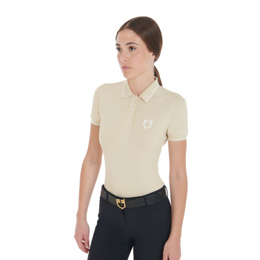 Polo d'entraînement ajusté en tissu respirant femme Equestro Polo d'entraînement ajusté en tissu respirant femme Equestro