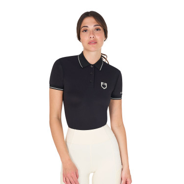 Polo d'entraînement ajusté en tissu respirant femme Equestro Polo d'entraînement ajusté en tissu respirant femme Equestro