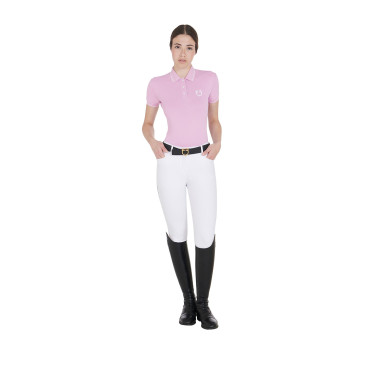 Polo d'entraînement ajusté en tissu respirant femme Equestro Polo d'entraînement ajusté en tissu respirant femme Equestro