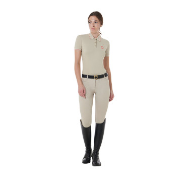 Polo d'entraînement ajusté en tissu respirant femme Equestro Polo d'entraînement ajusté en tissu respirant femme Equestro