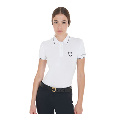 Polo d'entraînement ajusté en tissu respirant femme Equestro Polo d'entraînement ajusté en tissu respirant femme Equestro