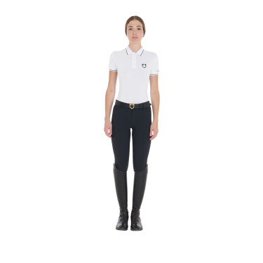 Polo d'entraînement ajusté en tissu respirant femme Equestro Polo d'entraînement ajusté en tissu respirant femme Equestro