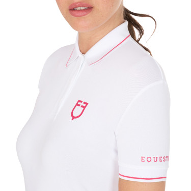Polo d'entraînement ajusté en tissu respirant femme Equestro Polo d'entraînement ajusté en tissu respirant femme Equestro