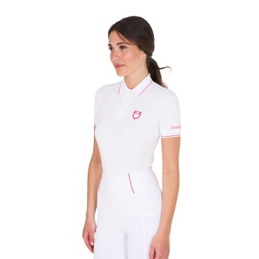 Polo d'entraînement ajusté en tissu respirant femme Equestro Polo d'entraînement ajusté en tissu respirant femme Equestro