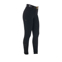 Pantalon taille haute avec grip intégral femme Equestro Noir