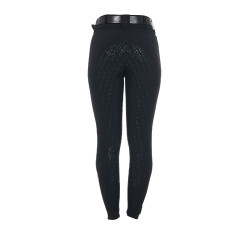 Pantalon taille haute avec grip intégral femme Equestro Noir