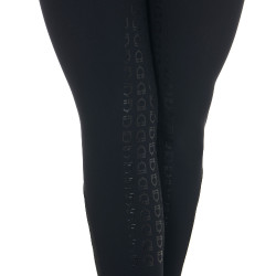 Pantalon taille haute avec grip intégral femme Equestro Noir