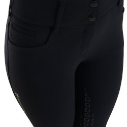 Pantalon taille haute avec grip intégral femme Equestro Noir