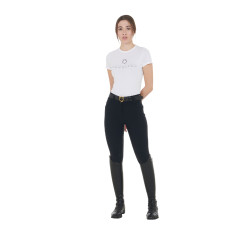 Pantalon taille haute avec grip intégral femme Equestro Noir