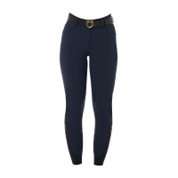 Pantalon taille haute avec grip intégral femme Equestro Marine Bleu marine