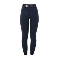 Pantalon taille haute avec grip intégral femme Equestro Marine Bleu marine