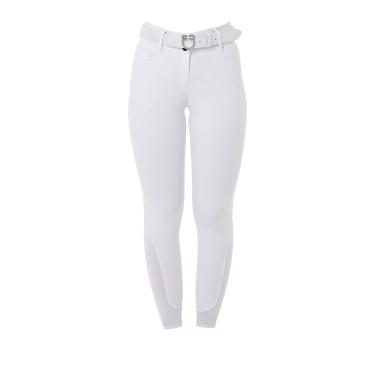 Pantalon taille haute avec grip intégral femme Equestro Blanc Pantalon taille haute avec grip intégral femme Equestro Blanc