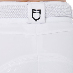 Pantalon taille haute avec grip intégral femme Equestro Blanc