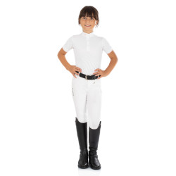 Pantalon Kasumi enfant en matériau stretch Equestro Blanc Pantalon Kasumi enfant en matériau stretch Equestro Blanc