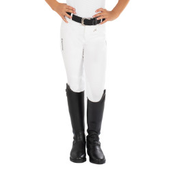Pantalon Kasumi enfant en matériau stretch Equestro Blanc Pantalon Kasumi enfant en matériau stretch Equestro Blanc