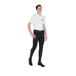 Pantalon homme Zefiro en coton stretch Equestro Noir